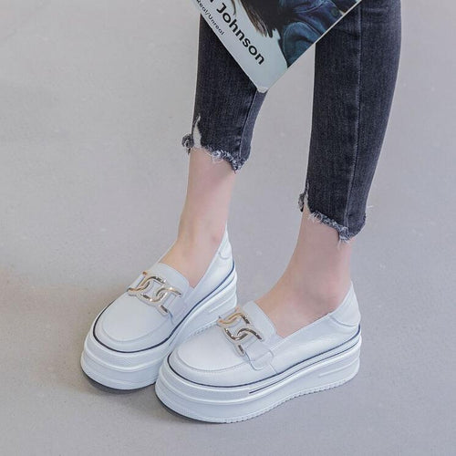 Petite Feet Height Increase Inner Heel Leather Sneakers MS368
