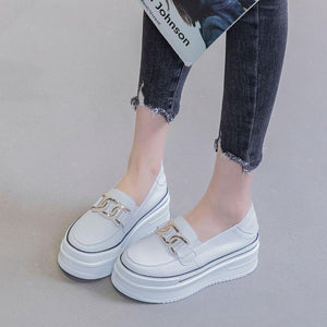 Petite Feet Height Increase Inner Heel Leather Sneakers MS368