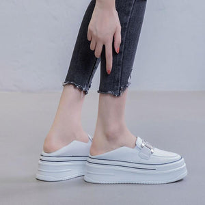 Petite Feet Height Increase Inner Heel Leather Sneakers MS368