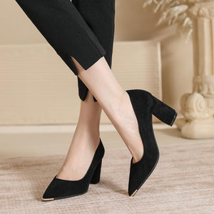 Petite Feet Ladies Pointy Block Heel Shoes MS254