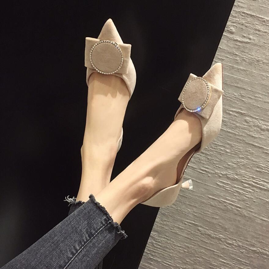 Petite Feet Ladies Pointy Suede Mid Heels MS180