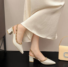 Petite Feet Mid Chunky Heel Stud Slingback Shoes SS2788