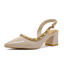 Petite Feet Mid Chunky Heel Stud Slingback Shoes SS2788
