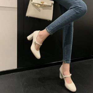 Petite Feet Round Toe Leather Shoes For Women FS290