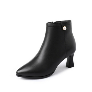 Petite Feet Side Zipper Leather Ankle Boots FS169
