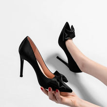 Petite Feet Silk Satin Heel Shoes With Bow Tie(3/6/8/10cm Heel) MS173
