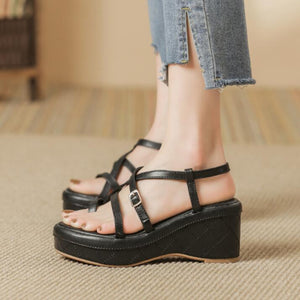 Petite Feet Strappy Platform Wedge Sandals MS187