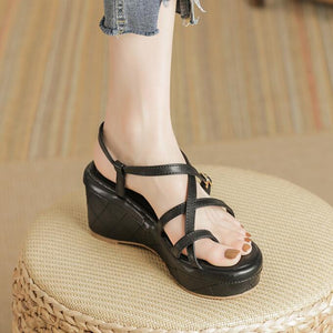 Petite Feet Strappy Platform Wedge Sandals MS187