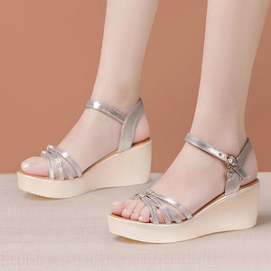 Petite Feet Women's Wedge Heel Ankle Strap Sandals MS359