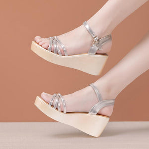 Petite Feet Women's Wedge Heel Ankle Strap Sandals MS359