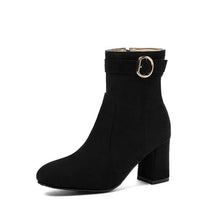 Petite Feet Womens Side Zipper Chunky Heel Boots AS142