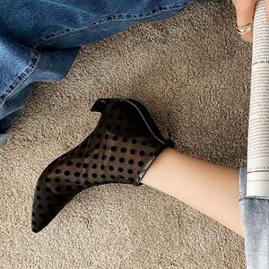 Petite Lace Mesh Booties For Small Feet Women ES131