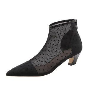 Petite Lace Mesh Booties For Small Feet Women ES131