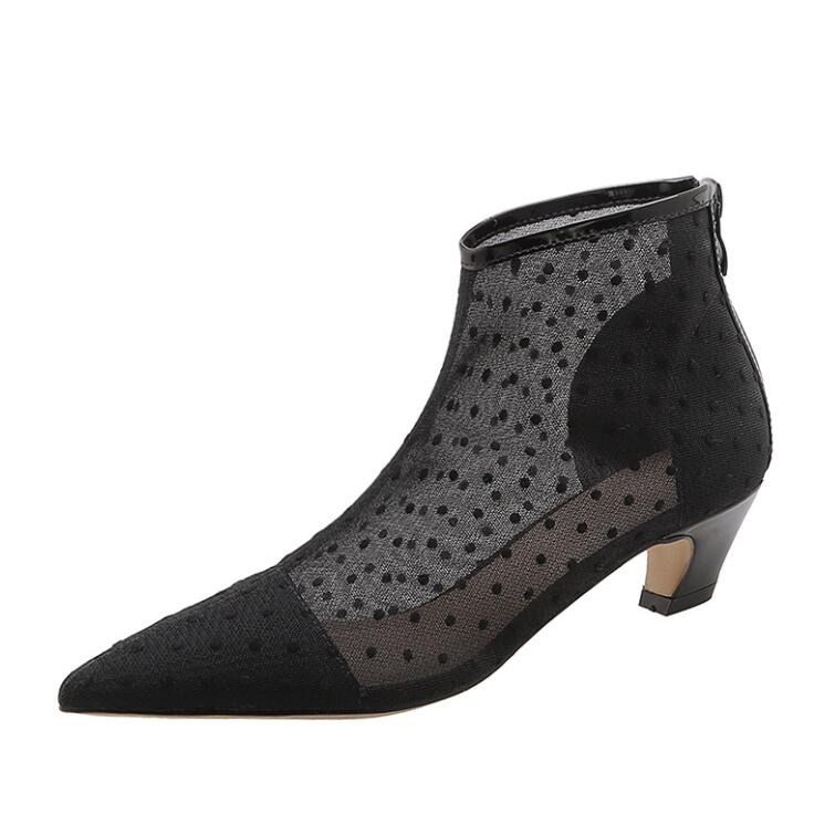Petite Lace Mesh Booties For Small Feet Women ES131