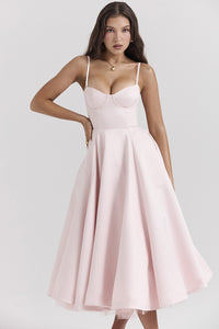 Petite Large Hem Dress With Mesh PCD11