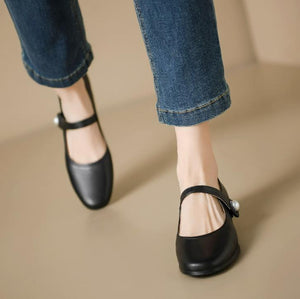 Petite Mary Jane Flat Heel Shoes MS264