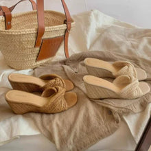 Women's Petite Open Toe Wedge Heel Espadrille Sandals SS2774