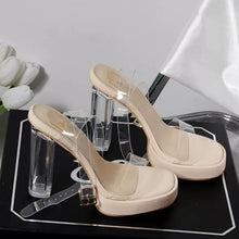 Petite Platform Chunky High Heel Clear Shoes GS105