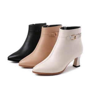 Petite Pointy Heeled Ankle Boots DS90