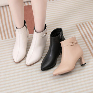Petite Pointy Heeled Ankle Boots DS90