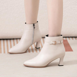 Petite Pointy Heeled Ankle Boots DS90