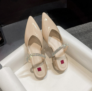 Petite Pointy Low Block Heel Sandals MS556