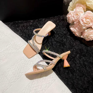 Petite Rhinestone Strappy Sandal Shoes FS113