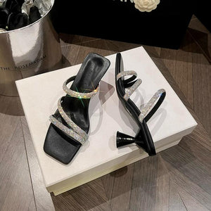 Petite Rhinestone Strappy Sandal Shoes FS113