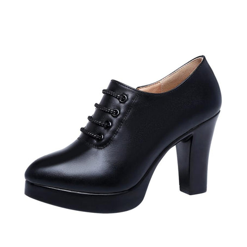 Petite Side Zipper Chunky Platform Heels BS157
