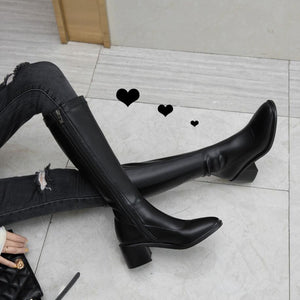 Women's Petite Side Zipper Mid Calf Long Boots GS276