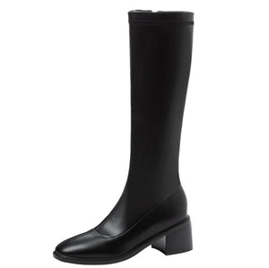 Women's Petite Side Zipper Mid Calf Long Boots GS276