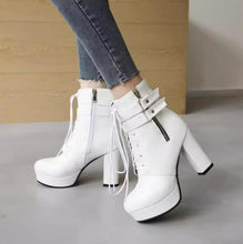 Petite Side Zipper Platform Chunky Short Boots TS80