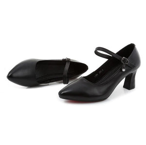 Petite Size 2 Chunky Heel Mary Jane Leather Pump Shoes DS180
