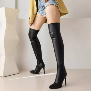 Petite Size 3 Knee High Pointy Heeled Boots TS72