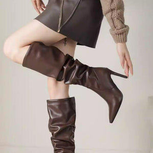 Petite Size 3 Pointy Toe Mid Calf Boots TS76