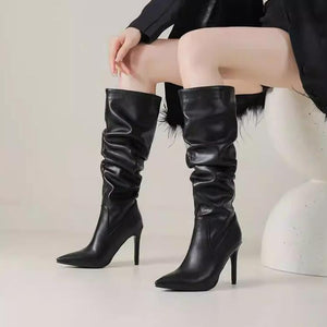 Petite Size 3 Pointy Toe Mid Calf Boots TS76