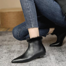 Petite Size Back Zipper Pointed Ankle Boots AW2652