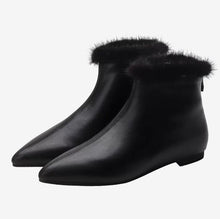 Petite Size Back Zipper Pointed Ankle Boots AW2652