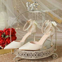 Petite Size Beige Satin Heel With Bow FS154