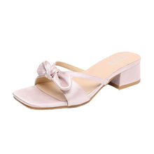 Petite Size Block Heel Summer Sandals With Bow Tie ES77