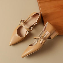 Petite Size Block Low Heel Strap Shoes MS118
