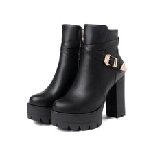 Petite Size Chunky Heel Platform Ankle Boots AP226