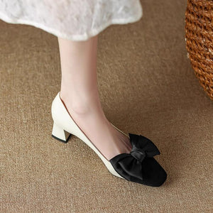 Petite Size Chunky Mid Heel Pump Shoes MS262