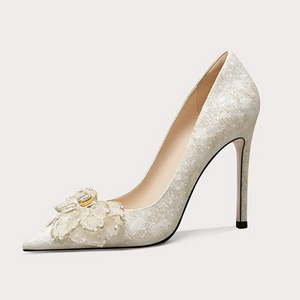 Petite Size Glitter Heels With Flower Bow FS138(3/6/8/10cm Heel)