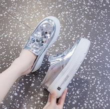 Petite Size Glitter Upper Slip On Casual Shoes MS65