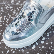 Petite Size Glitter Upper Slip On Casual Shoes MS65