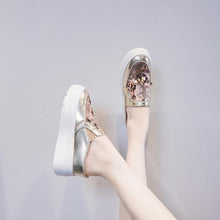 Petite Size Glitter Upper Slip On Casual Shoes MS65