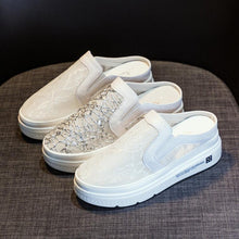 Petite Size Lace Mesh Slip On Casual Shoes MS11