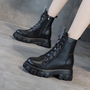 Petite Size Side Zipper Martin Boots AP138