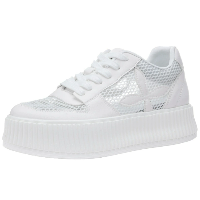 Petite Size Thicksole Lace Mesh Casual Shoes FS124